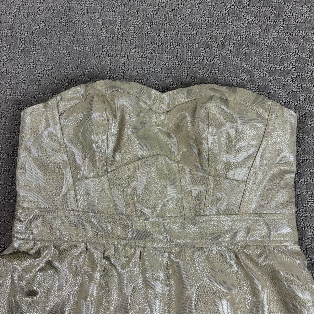 NWT American Eagle Dress Mini Strapless Metallic Printed Short Zip Womens S - Picture 3 of 8